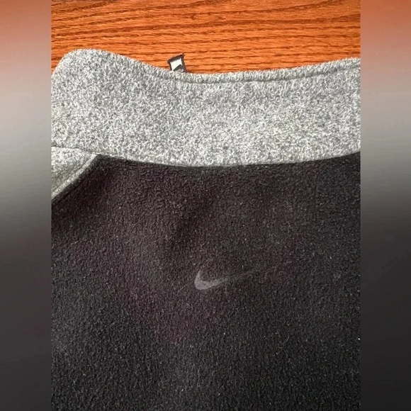 Vintage Men’s Nike Fleece Quarter Zip Sweatshirt Black/Gray Sz XXL - Picture 9 of 13